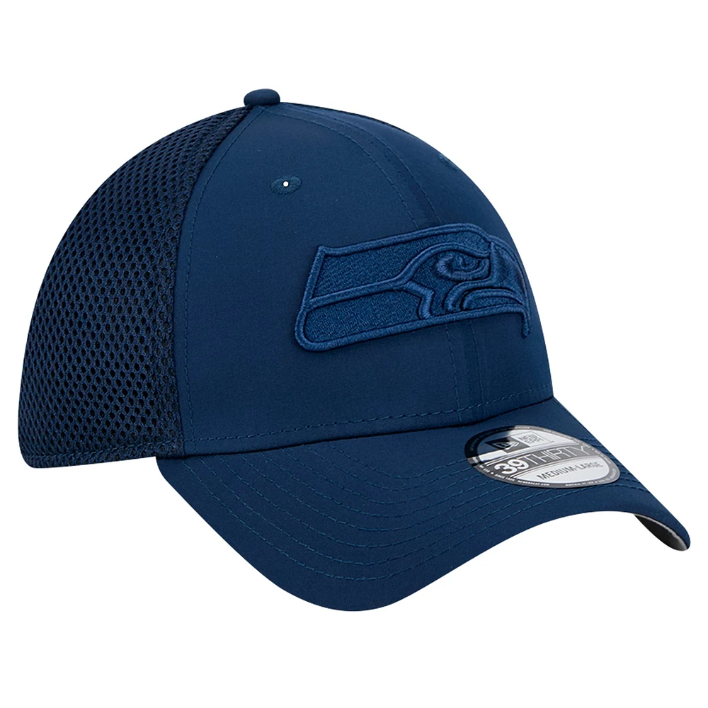 Men's New Era College Navy Seattle Seahawks Active Team Tone 39THIRTY Flex Hat