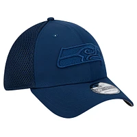 Men's New Era College Navy Seattle Seahawks Active Team Tone 39THIRTY Flex Hat