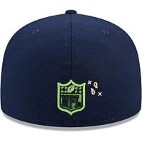 Men's New Era College Navy Seattle Seahawks Bandana 59FIFTY - Fitted Hat