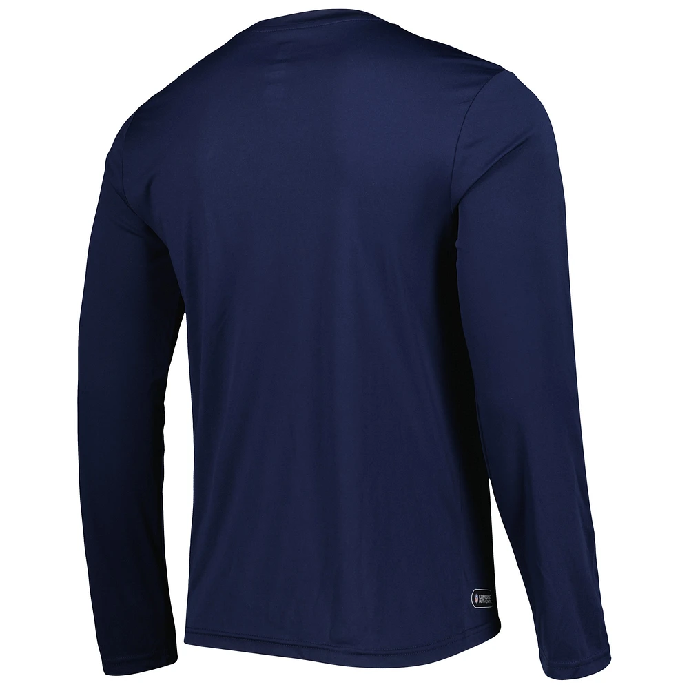 Men's New Era College Navy Seattle Seahawks Combine Authentic Offsides Long Sleeve T-Shirt