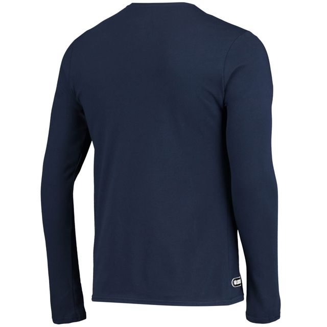 T-shirt à manches longues New Era College Navy Seattle Seahawks pour homme Combine Authentic Split Line