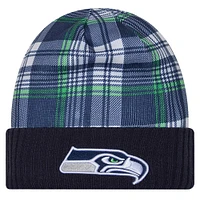 Men's New Era College Navy Seattle Seahawks Sideline Statement Cuffed Knit Hat