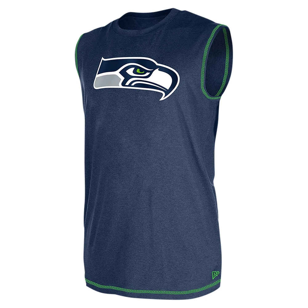 Men's New Era College Navy Seattle Seahawks Tank Top