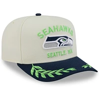 Men's New Era Cream/College Navy Seattle Seahawks 2025 NFL Draft 9FIFTY A-Frame Snapback Hat