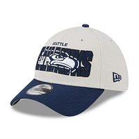 Casquette flex New Era Seattle Seahawks 2023 NFL Draft 39THIRTY crème pour homme