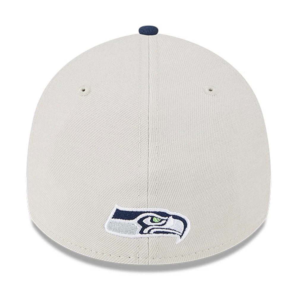 Casquette flex New Era Seattle Seahawks 2023 NFL Draft 39THIRTY crème pour homme