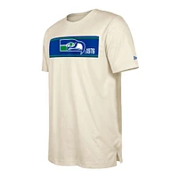 Men's New Era  Cream Seattle Seahawks Third Down Historic T-Shirt
