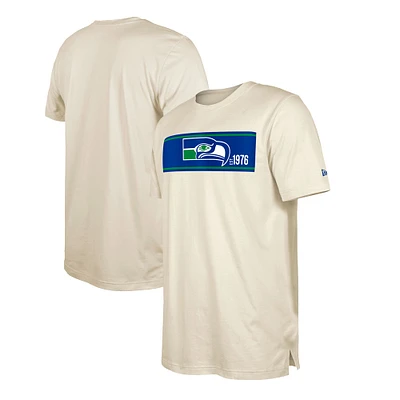 T-shirt historique crème pour hommes des Seattle Seahawks Third Down New Era