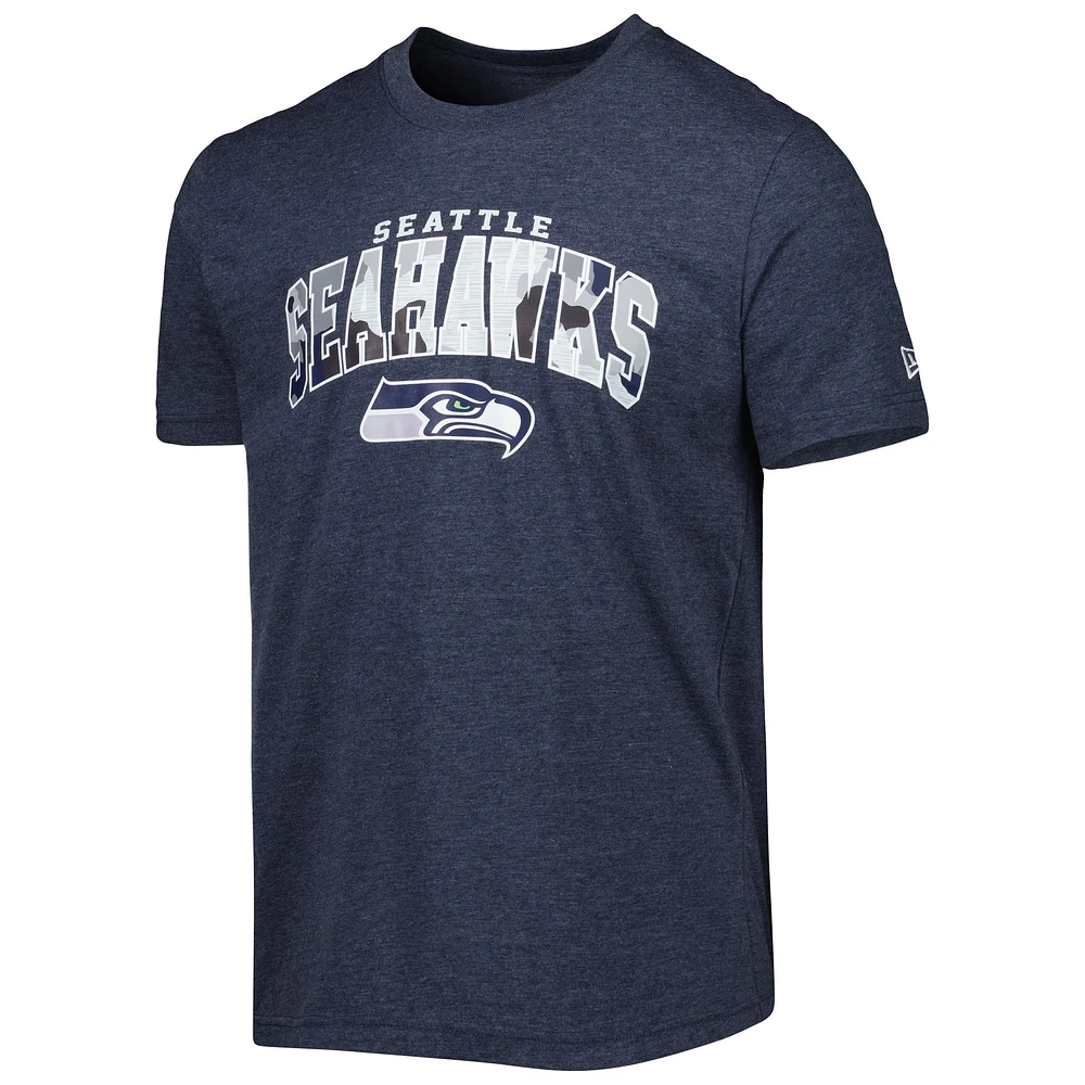 Men's New Era Heathered College Navy Seattle Seahawks Training Collection T-Shirt