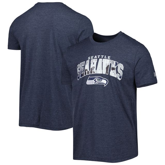 T-shirt pour homme New Era Heathered College Navy Seattle Seahawks Training Collection