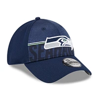 Casquette Flex Fit pour homme New Era Seattle Seahawks 2023 NFL Training Camp 39THIRTY bleu marine