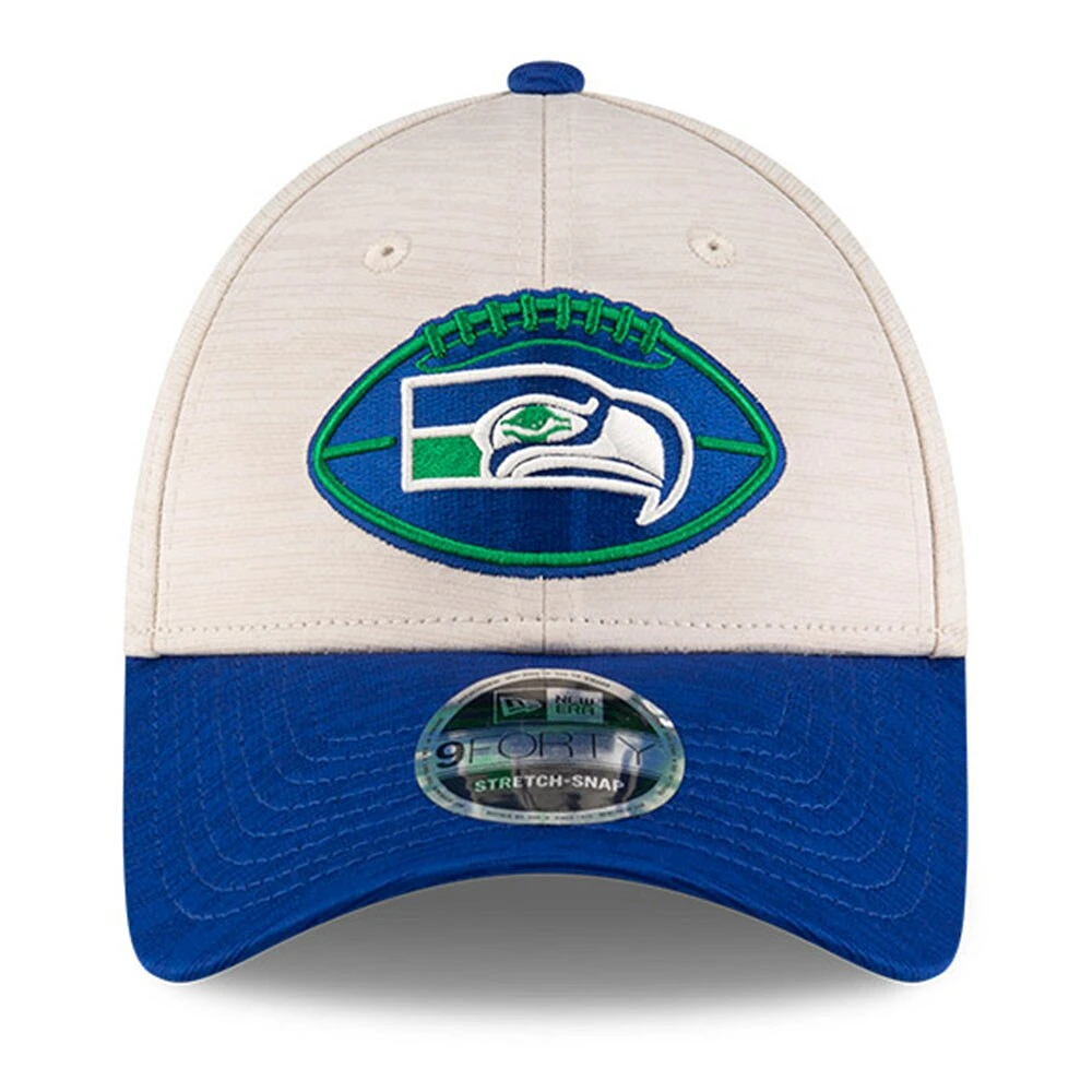 Men's New Era Navy Seattle Seahawks 2024 Sideline 9FORTY Adjustable Hat