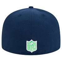 Men's New Era Navy Seattle Seahawks Script Sided 59FIFTY Fitted Hat