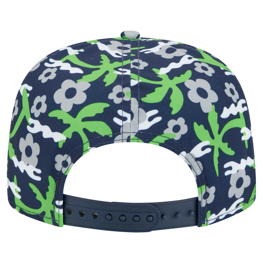 Men's New Era Navy Seattle Seahawks Wakey Wakey Golfer Snapback Hat