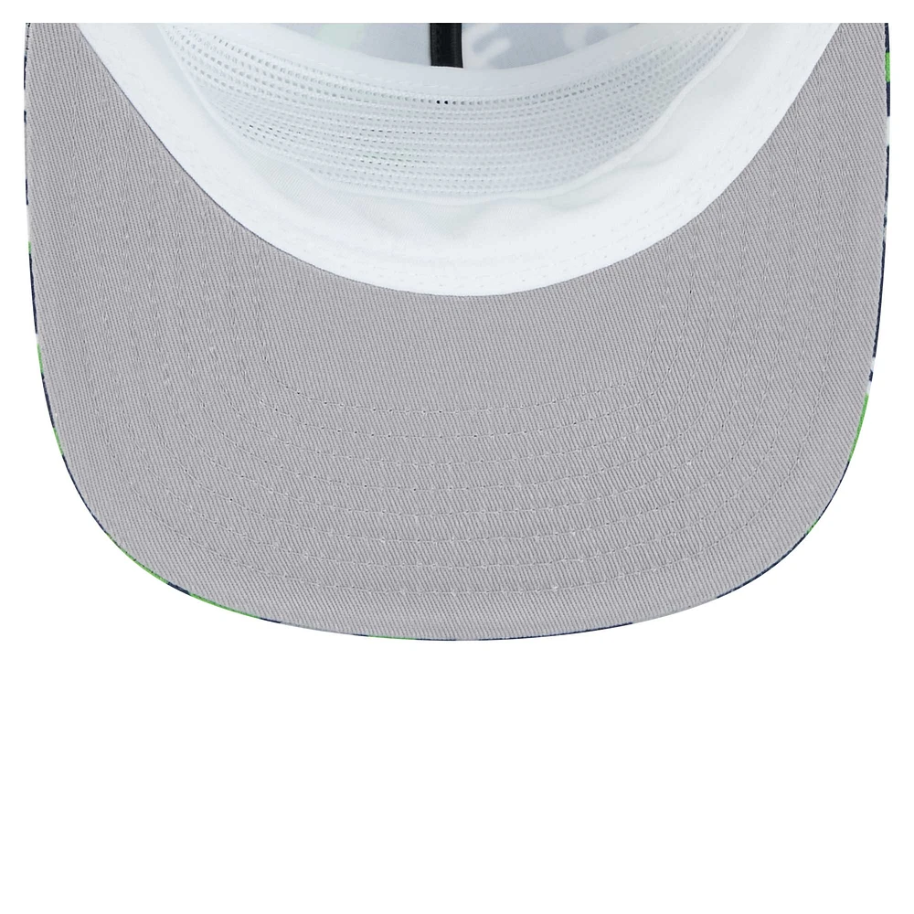 Men's New Era Navy Seattle Seahawks Wakey Wakey Golfer Snapback Hat