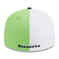 Men's New Era  Neon Green/College Navy Seattle Seahawks 2023 Sideline Low Profile 59FIFTY Fitted Hat