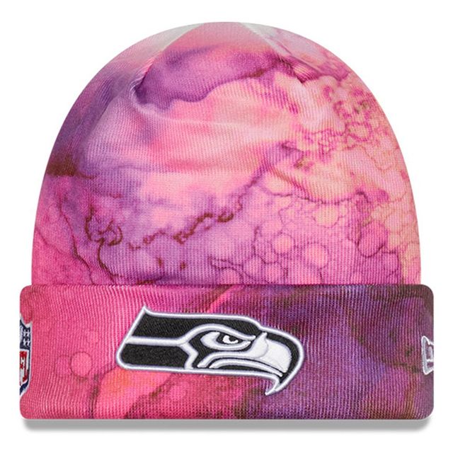 Casquette Crucial Catch Seattle Seahawks 2022 NFL New Era pour homme - Rose - Tuque en tricot à revers