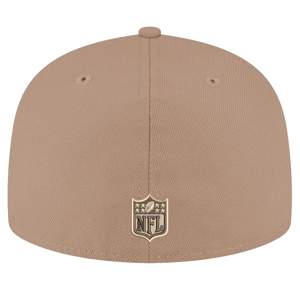 Men's New Era Tan Seattle Seahawks Candied Pecan 59FIFTY Fitted Hat