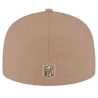 Men's New Era Tan Seattle Seahawks Candied Pecan 59FIFTY Fitted Hat