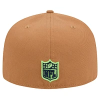 Men's New Era Tan Seattle Seahawks Color Pack 59FIFTY Fitted Hat with Side Patch