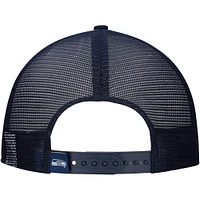 Men's New Era White/College Navy Seattle Seahawks Distressed 9FIFTY A-Frame Snapback Hat