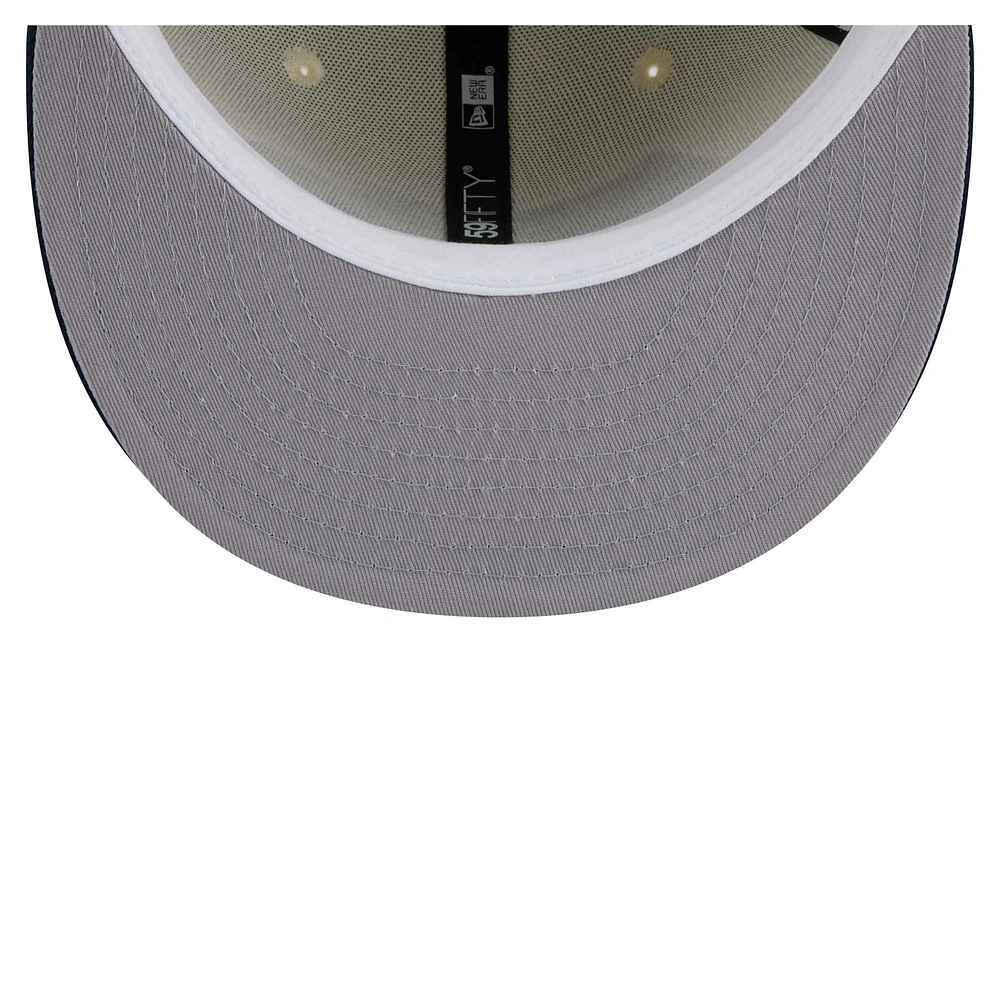 Men's New Era White/College Navy Seattle Seahawks Main 59FIFTY Fitted Hat