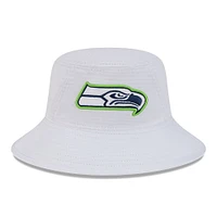 Men's New Era White Seattle Seahawks 2024 NFL Training Camp Stretch Bucket Hat