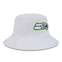 Men's New Era White Seattle Seahawks 2024 NFL Training Camp Stretch Bucket Hat