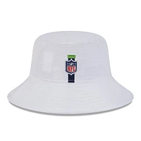 Men's New Era White Seattle Seahawks 2024 NFL Training Camp Stretch Bucket Hat