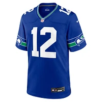 Men's Nike 12s Royal Seattle Seahawks Throwback Player Game Jersey