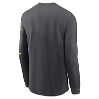 T-shirt à manches longues Nike Seattle Seahawks Volt Performance anthracite pour homme