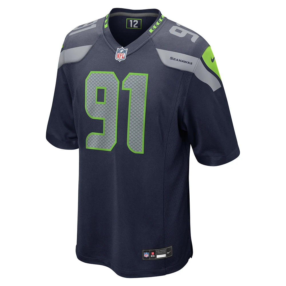 Maillot de jeu joueur Nike Byron Murphy II College Navy pour homme des Seattle Seahawks