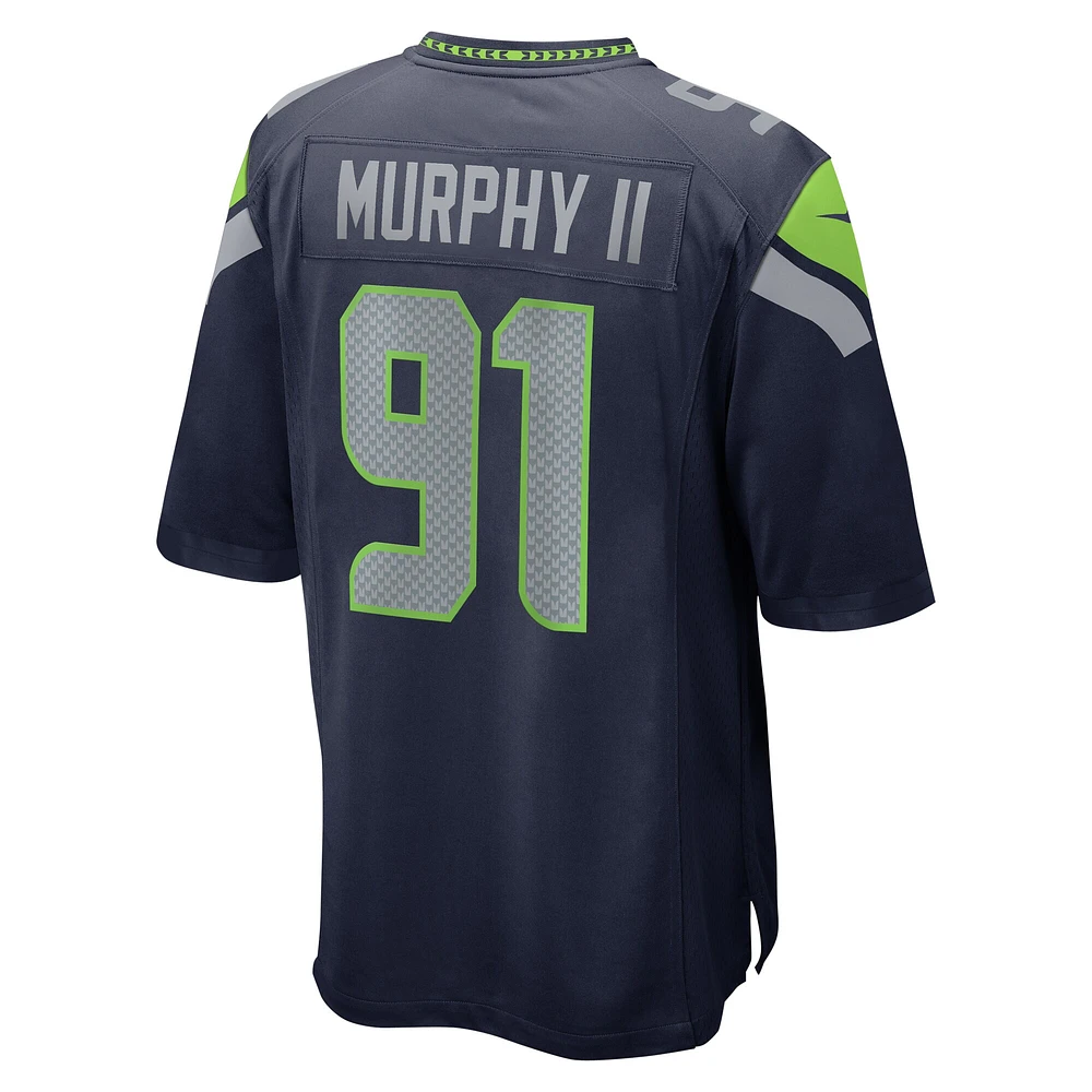 Maillot de jeu joueur Nike Byron Murphy II College Navy pour homme des Seattle Seahawks