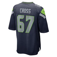 Maillot de match Nike Charles Cross College Navy Seattle Seahawks pour homme