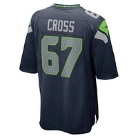 Maillot de jeu joueur Nike Charles Cross pour hommes, bleu marine, Seattle Seahawks