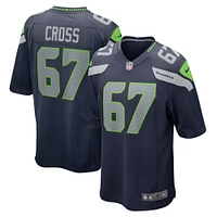 Maillot de jeu joueur Nike Charles Cross pour hommes, bleu marine, Seattle Seahawks