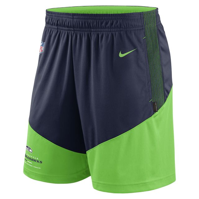 Short Performance Lockup des Seahawks de Seattle Nike pour homme - Bleu marine/Vert fluo