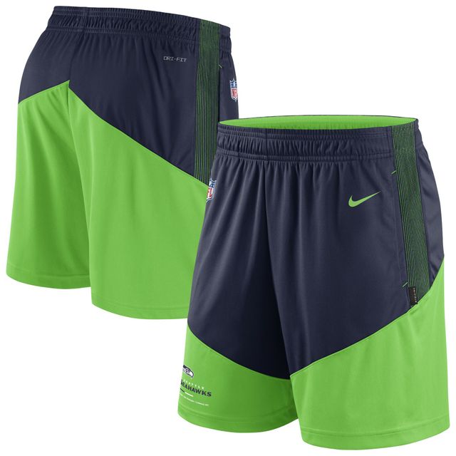 Short Performance Lockup des Seahawks de Seattle Nike pour homme - Bleu marine/Vert fluo
