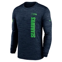 Men's Nike College Navy Seattle Seahawks 2024 Sideline Velocity Performance Long Sleeve T-Shirt