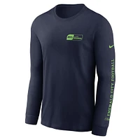 Men's Nike College Navy Seattle Seahawks All Out Long Sleeve T-Shirt