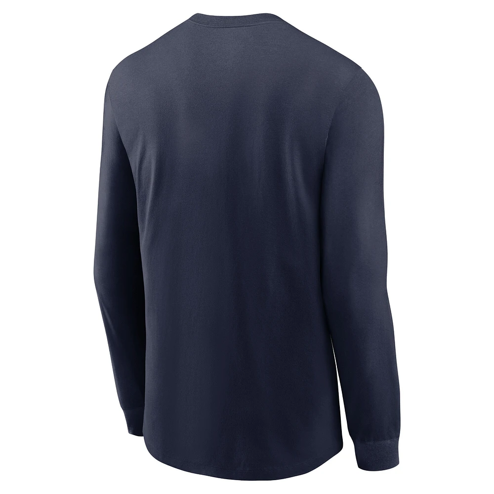 Men's Nike College Navy Seattle Seahawks All Out Long Sleeve T-Shirt