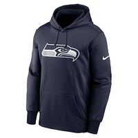 Men's Nike College Navy Seattle Seahawks Big & Tall Fan Gear Prime Logo Fleece Performance Pullover Hoodie
