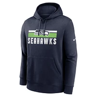 Men's Nike College Navy Seattle Seahawks Club Fleece Pullover Hoodie