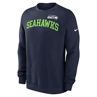Men's Nike College Navy Seattle Seahawks Club Pullover Sweatshirt