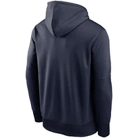Men's Nike College Navy Seattle Seahawks Fan Gear Primary Logo Therma Performance Pullover Hoodie