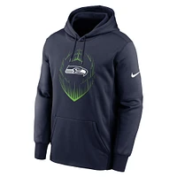 Men's Nike College Navy Seattle Seahawks Icon Performance Pullover Hoodie
