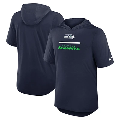 T-shirt à capuche Nike College Navy Seattle Seahawks Lockup Tri-Blend pour homme