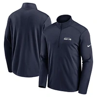 Pull à demi-zip Nike College Navy Seattle Seahawks Pacer pour homme