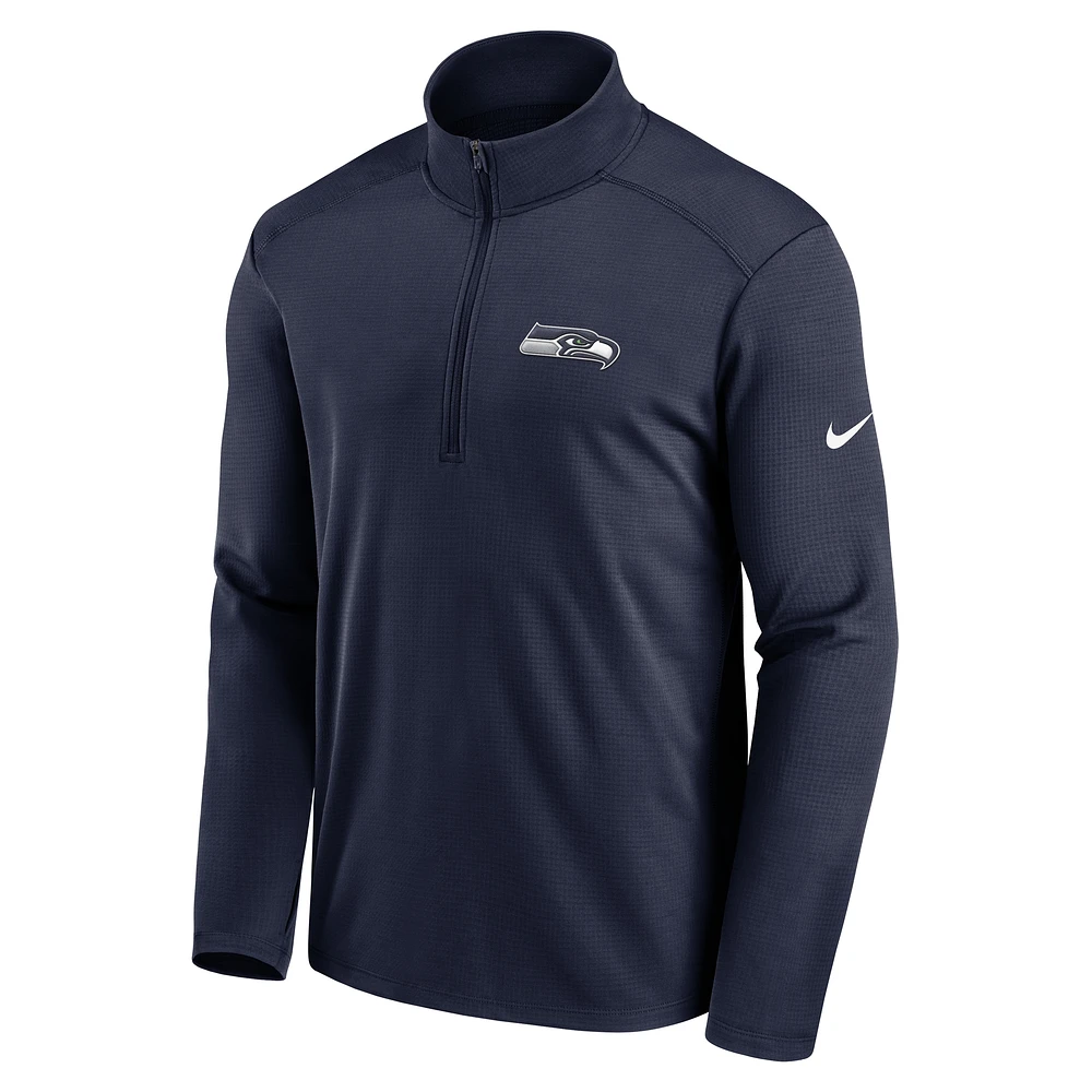 Pull à demi-zip Nike College Navy Seattle Seahawks Pacer pour homme