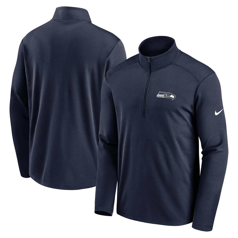 Pull à demi-zip Nike College Navy Seattle Seahawks Pacer pour homme